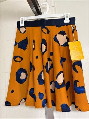 3.1 Phillip Lim for Target A-line Skirt in Mustard Orange / Navy and Cream Spots